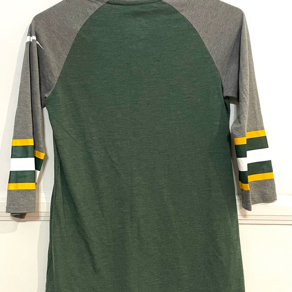 Green Bay Packers Nike Women's Stripe 3/4-Sleeve Raglan Tri-Blend T-Shirt Sz S - Picture 3 of 5
